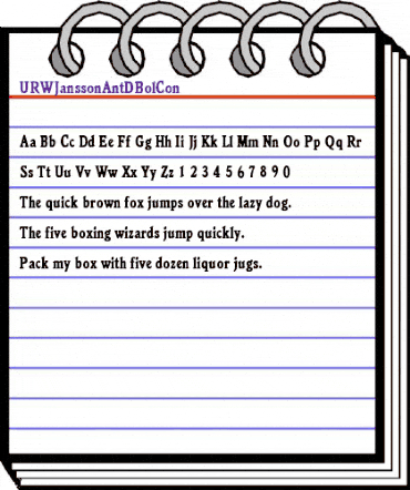 URWJanssonAntDBolCon Regular animated font preview