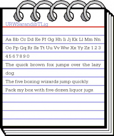 URWSarandibTLig Regular animated font preview