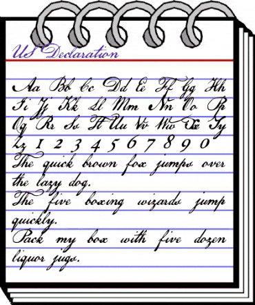 US Declaration Regular animated font preview