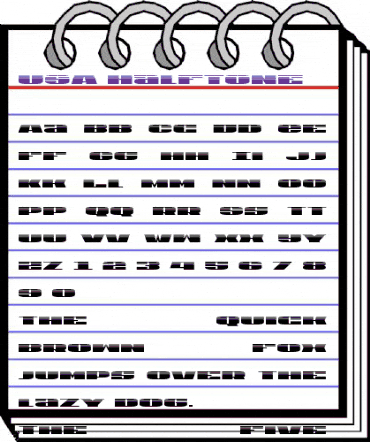U.S.A. Halftone Regular animated font preview U.S.A. Halftone Regular animated font preview