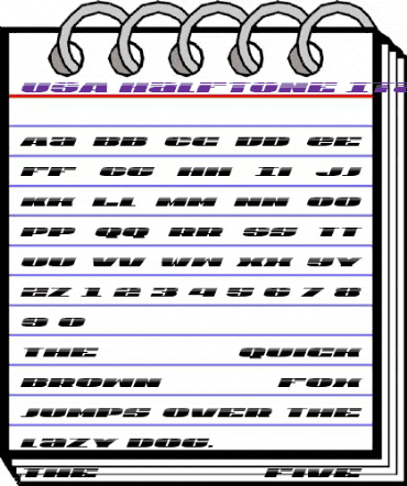 U.S.A. Halftone Italic Italic animated font preview U.S.A. Halftone Italic Italic animated font preview