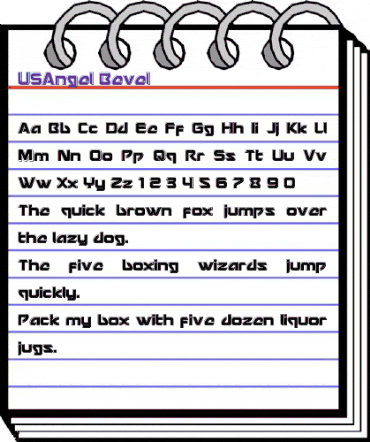 USAngel Bevel Regular animated font preview