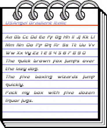 USAngel Gradient Italic Italic animated font preview USAngel Gradient Italic Italic animated font preview