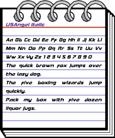 USAngel Italic Italic animated font preview