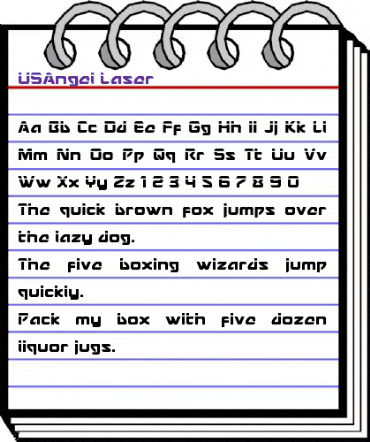 USAngel Laser Regular animated font preview