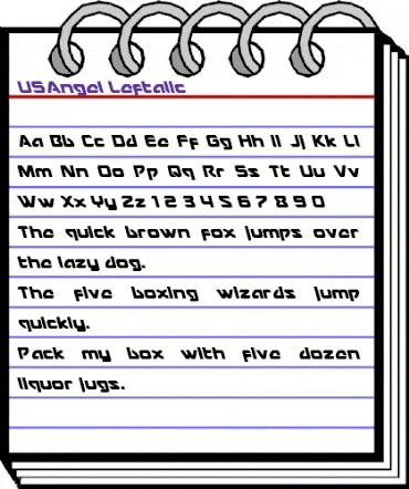 USAngel Leftalic Italic animated font preview