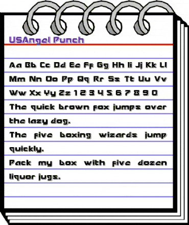 USAngel Punch Regular animated font preview