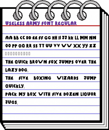 Useless Army Font Regular animated font preview