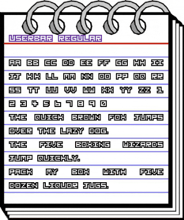 Userbar Regular animated font preview