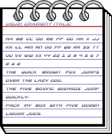 Usuzi Gradient Italic Italic animated font preview