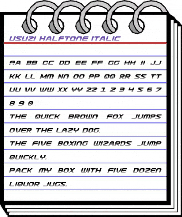 Usuzi Halftone Italic Italic animated font preview