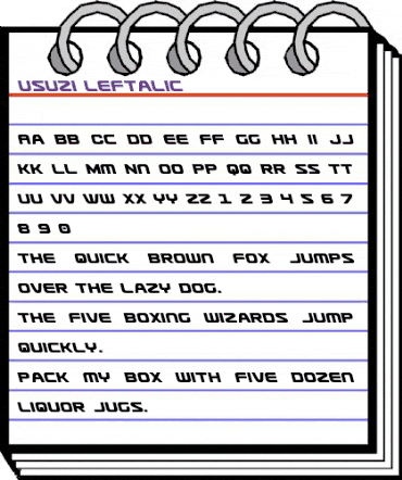 Usuzi Leftalic Italic animated font preview