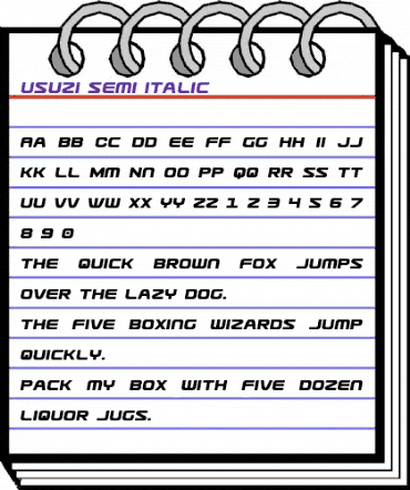 Usuzi Semi-Italic Semi-Italic animated font preview