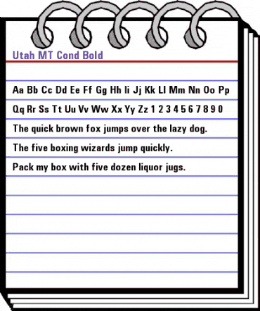 Utah MT Cond Bold Regular animated font preview