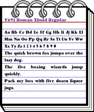 V691-Roman-Xbold Regular animated font preview