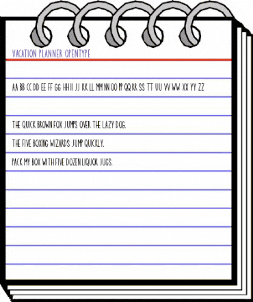 Vacation Planner Regular animated font preview