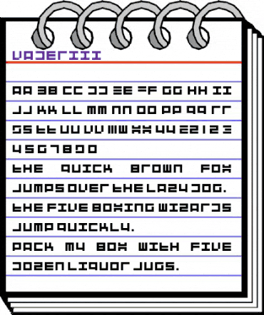 Vaderiii Regular animated font preview