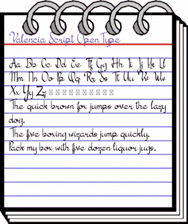 Valencia Script animated font preview