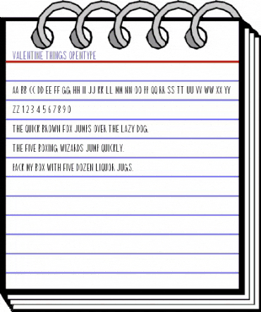 Valentine Things Regular animated font preview