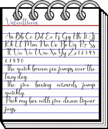 Valenttiena Regular animated font preview