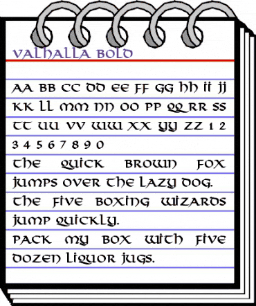 Valhalla Bold animated font preview