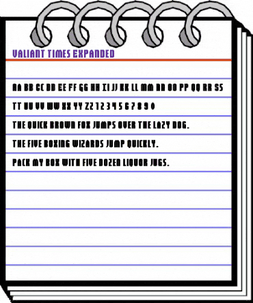 Valiant Times Expanded Regular animated font preview