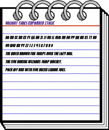 Valiant Times Expanded Italic Regular animated font preview