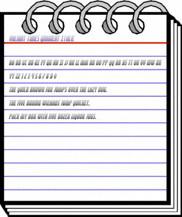 Valiant Times Gradient Italic Regular animated font preview