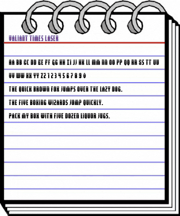 Valiant Times Laser Regular animated font preview