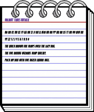 Valiant Times Rotalic Regular animated font preview