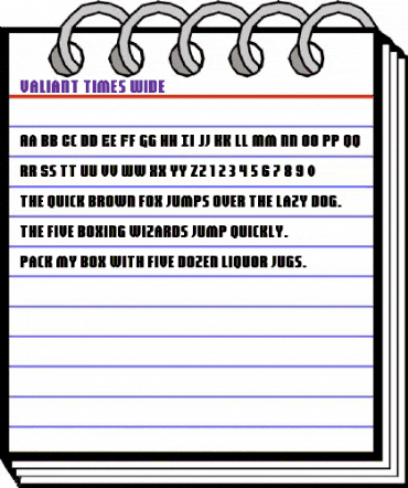 Valiant Times Wide Regular animated font preview