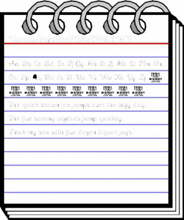 Validity Script Thin PERSONAL U Regular animated font preview