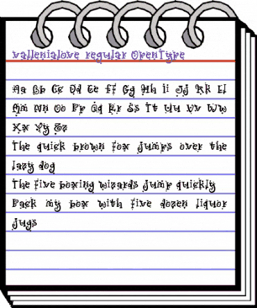 vallenia love regular animated font preview