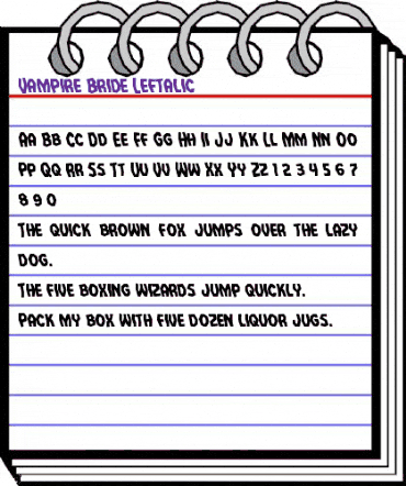 Vampire Bride Leftalic Italic animated font preview
