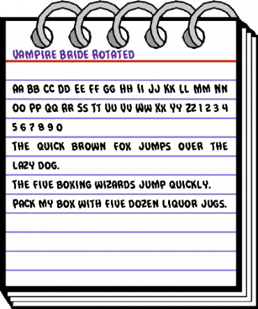 Vampire Bride Rotated Regular animated font preview