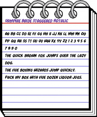 Vampire Bride Staggered Rotalic Italic animated font preview