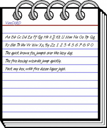 Van Dijk D Regular animated font preview Van Dijk D Regular animated font preview