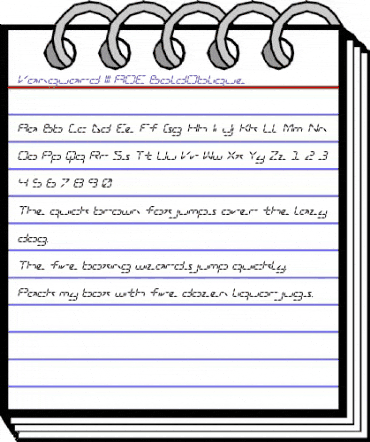 Vanguard III AOE BoldOblique animated font preview