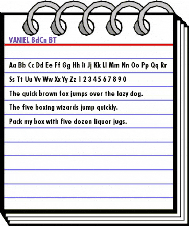 VANIEL BdCn BT Regular animated font preview VANIEL BdCn BT Regular animated font preview