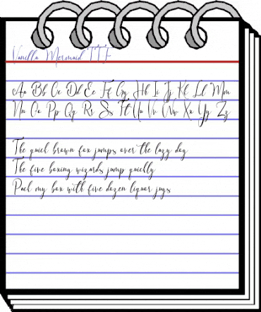 Vanilla Mermaid Regular animated font preview