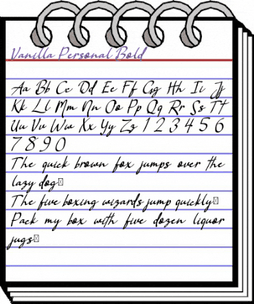 Vanilla Personal Bold animated font preview