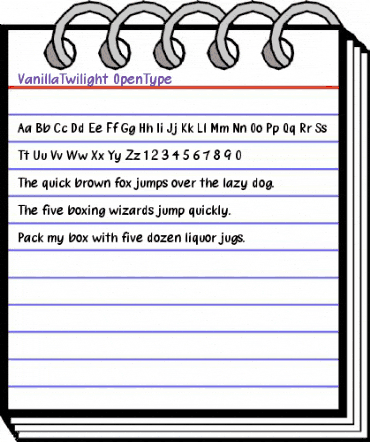 Vanilla Twilight Regular animated font preview