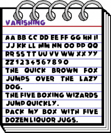 Vanishing Regular animated font preview