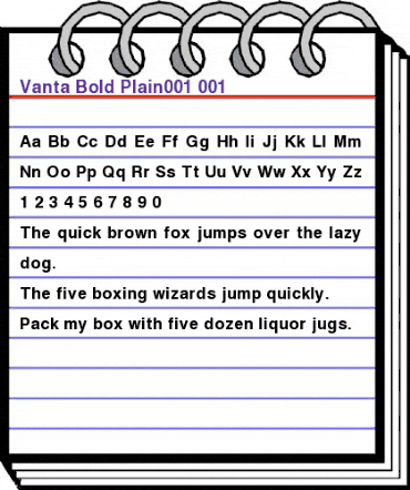 Vanta Bold Plain animated font preview