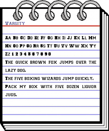 Varsity Regular animated font preview
