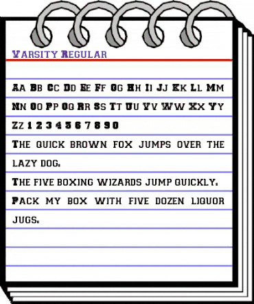 Varsity Regular animated font preview Varsity Regular animated font preview