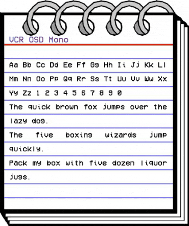 VCR OSD Mono Regular animated font preview