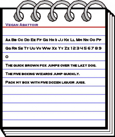 Vegan Abattoir Regular animated font preview