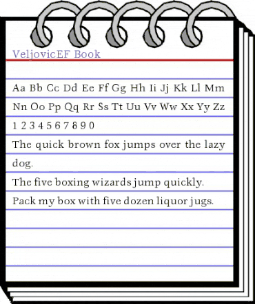VeljovicEF Book animated font preview