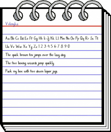 Velonyka Regular animated font preview